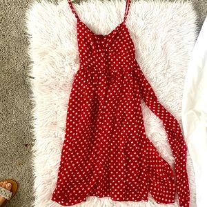 Red polkadot dress, size 3 with sash and zipper on the back